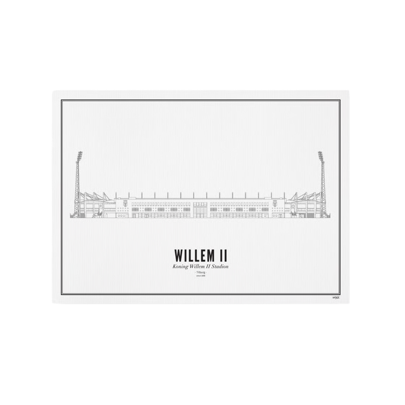 Willem II WIJCK Print Koning Willem  II Stadion 21x30 CM