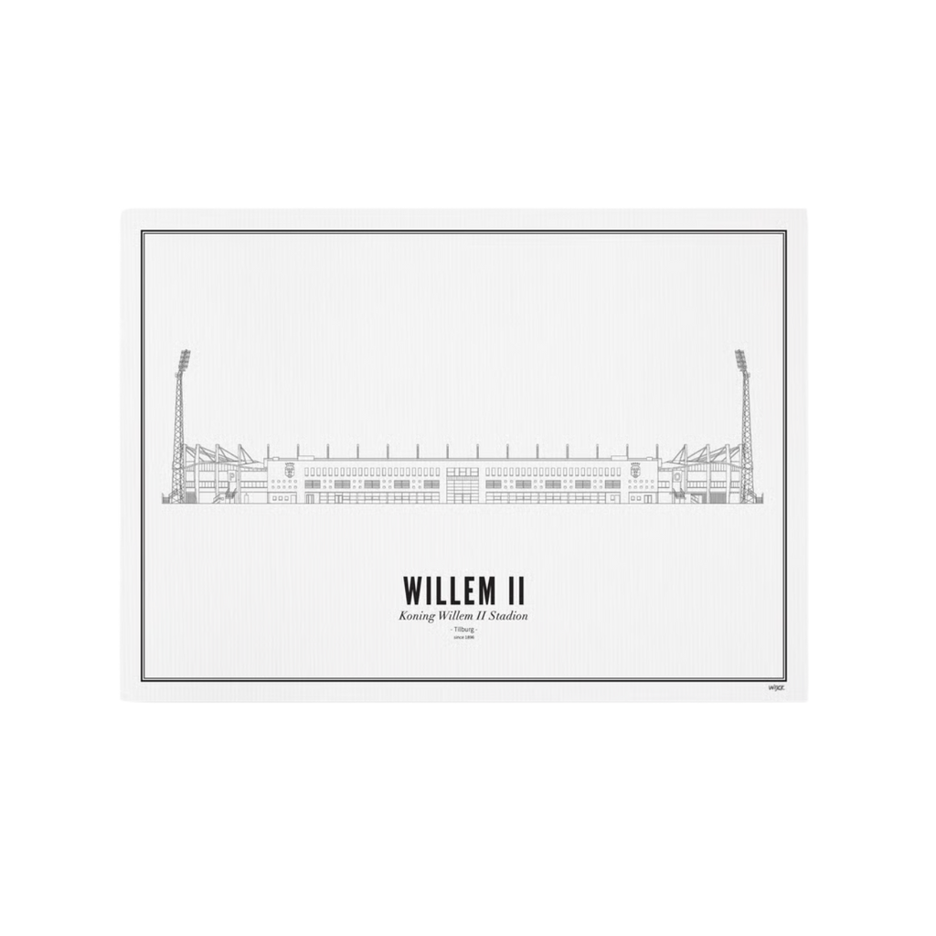Willem II WIJCK Print Koning Willem  II Stadion 30x40 CM